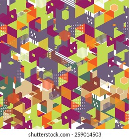 Abstract retro and creative with geometric hexagon template and space for corporate business, vector illustration