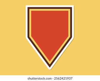 Abstract retro cred shield sticker shape flat vector illustration 
