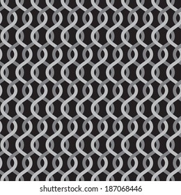 Abstract retro curves seamless pattern. Vector illustration