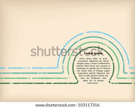 Abstract retro design with lines and circles combined