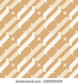 Abstract Retro Diagonal Geometric Chains Seamless Pattern Trendy Fashion Colors Perfect for Allover Fabric Print or Wrapping Paper Milky Brown Tones