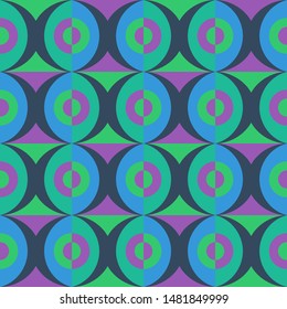 Abstract retro dotted flat seamless pattern with geometric garlands. Timeless simple vector pattern for textile, prints, fabric, wallpaper, wrapping paper, web etc.