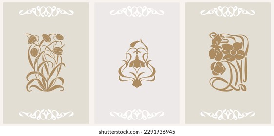 Abstract retro elegant floral design for logo and brand, flower shop or beauty salon