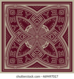 abstract retro elements of geometric shapes and lines vector for design in the form  a postage stamp