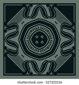 abstract retro elements of geometric shapes and lines vector for design in the form of a postage stamp