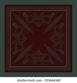 abstract retro elements of geometric shapes and lines vector for design in the form of a postage stamp