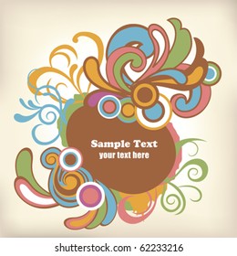 Abstract retro floral background. Illustration vector.