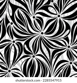 Abstract Retro floral seamless pattern. Vector illustration background