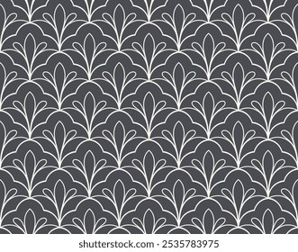 Abstract retro floral seamless pattern. Vector vintage flower art deco texture. Geometric minimalist background.
