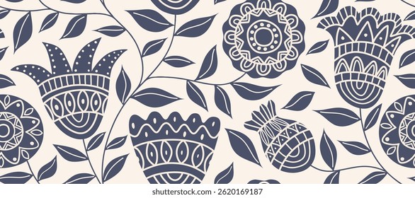 Abstrato padrão floral retro sem emenda. vintage padrão de flor.