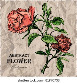 Abstract Retro Flower Background