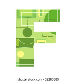 Abstract retro font design letter F