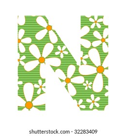 Abstract retro font design letter N