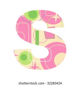 Abstract retro font design letter S