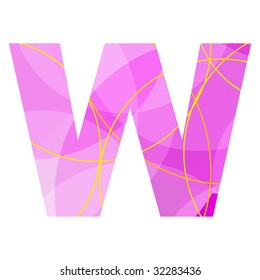 Abstract retro font design letter W