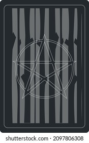 Abstract retro forest poster and witchcraft sign