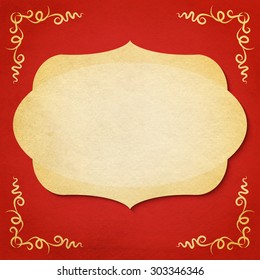 Abstract retro frame with grunge paper texture and vignettes