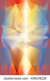 Abstract retro futuristic background, shiny geometric shapes.Vivid transition bright colors, triangle, rhombus, vertical vector background for banner, cover, mobile phone abstract wallpaper.