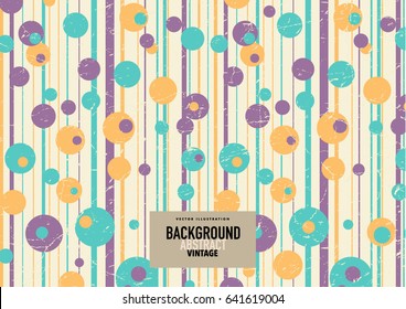 Abstract Retro Geometric backdrop with striped and circle. Vector Illustration
