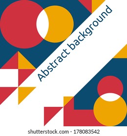 Abstract Retro Geometric Background with clouds. Vector Illustration