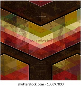 Abstract Retro Geometric Background with place for your text.Colorful abstract geometric background with triangular polygons.