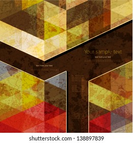Abstract Retro Geometric Background with place for your text.Colorful abstract geometric background with triangular polygons.