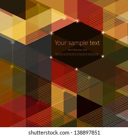 Abstract Retro Geometric Background with place for your text.Colorful abstract geometric background with triangular polygons.