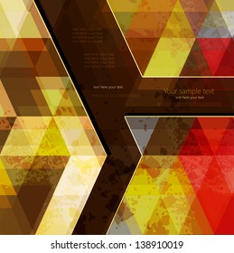Abstract Retro Geometric Background with place for your text.Colorful abstract geometric background with triangular polygons