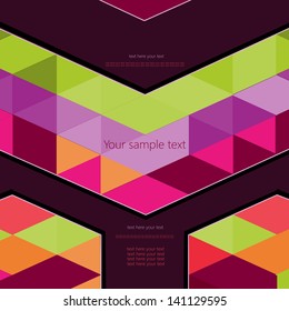 Abstract Retro Geometric Background with place for your text.Colorful abstract geometric background with triangular polygons.