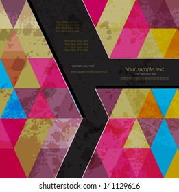 Abstract Retro Geometric Background with place for your text.Colorful abstract geometric background with triangular polygons