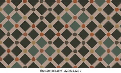 Abstract retro geometric background  with shapes and star, similar to vintage wall tiles