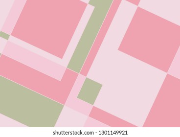 Abstract retro geometric background, in soft colors,  with squares and copy space