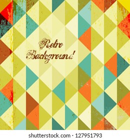 Abstract Retro Geometric Background with triangles. Vector Illustration