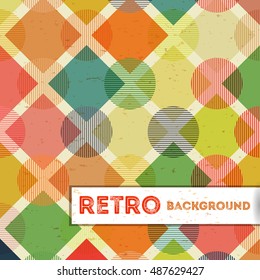 Abstract retro geometric background. Vintage geometric background. Vector Illustration