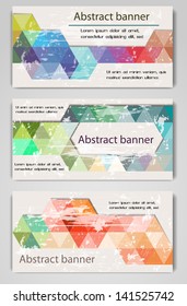 Abstract retro geometric banners