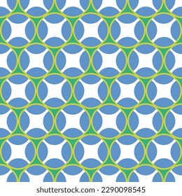 Abstract Retro Geometric Circle Shiny Icon Seamless Pattern Trendy Fashion Colors Perfect for Allover Fabric Print or Wrapping Paper Minimal Basic Chic Design Sky Blue Green Tones