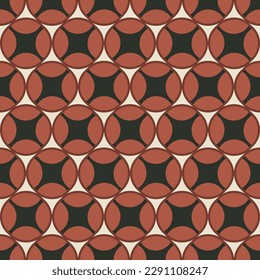 Abstract Retro Geometric Circle Shiny Icon Seamless Pattern Trendy Fashion Colors Perfect for Allover Fabric Print or Wrapping Paper Minimal Basic Chic Design Brown Black Tones
