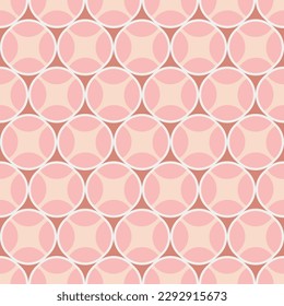 Abstract Retro Geometric Circle Shiny Icon Seamless Pattern Trendy Fashion Colors Perfect for Allover Fabric Print or Wrapping Paper Minimal Basic Chic Design Pastel Pink Tones