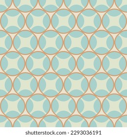 Abstract Retro Geometric Circle Shiny Icon Seamless Pattern Trendy Fashion Colors Perfect for Allover Fabric Print or Wrapping Paper Minimal Basic Chic Design Pastel Blue Tones