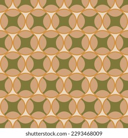 Abstract Retro Geometric Circle Shiny Icon Seamless Pattern Trendy Fashion Colors Perfect for Allover Fabric Print or Wrapping Paper Minimal Basic Chic Design Olive Green Brown Tones