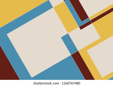 Abstract retro and geometric design background with squares and copy space