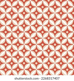 Abstrakte Retro Geometric Dots Florals Psychedelische Minimalisten Nahtlose Muster Trendy Fashion Farben Tile Style Konzept Perfekt für Allover Stoffdruck oder Wrapping Paper Coral Beige Tones