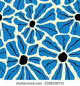 Abstract retro geometric floral pattern