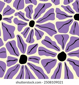 Abstract retro geometric floral pattern