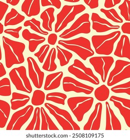 Abstract retro geometric floral pattern