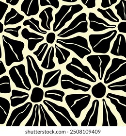 Abstract retro geometric floral pattern