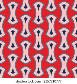 Abstract Retro Geometric Four Color Seamless Pattern Trendy Fashion Colors Minimal Basic Concept Design Red Background