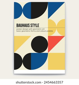 Abstract retro geometric pattern. Minimalistic forms. Bauhaus style. Poster design. Cover vector template
