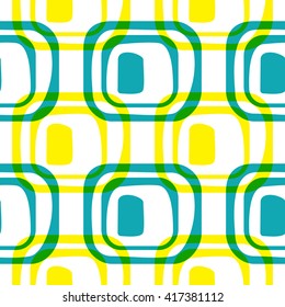 Abstract retro geometric pattern, seamless vector background. Simple vintage repeating texture. Trendy graphic with retro elements. 