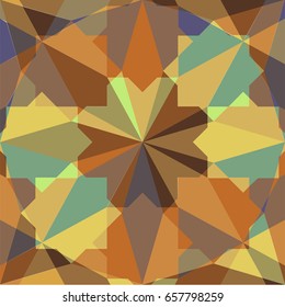 abstract retro geometric pattern yellow brown earth tone color. Vector illustration background eps 10